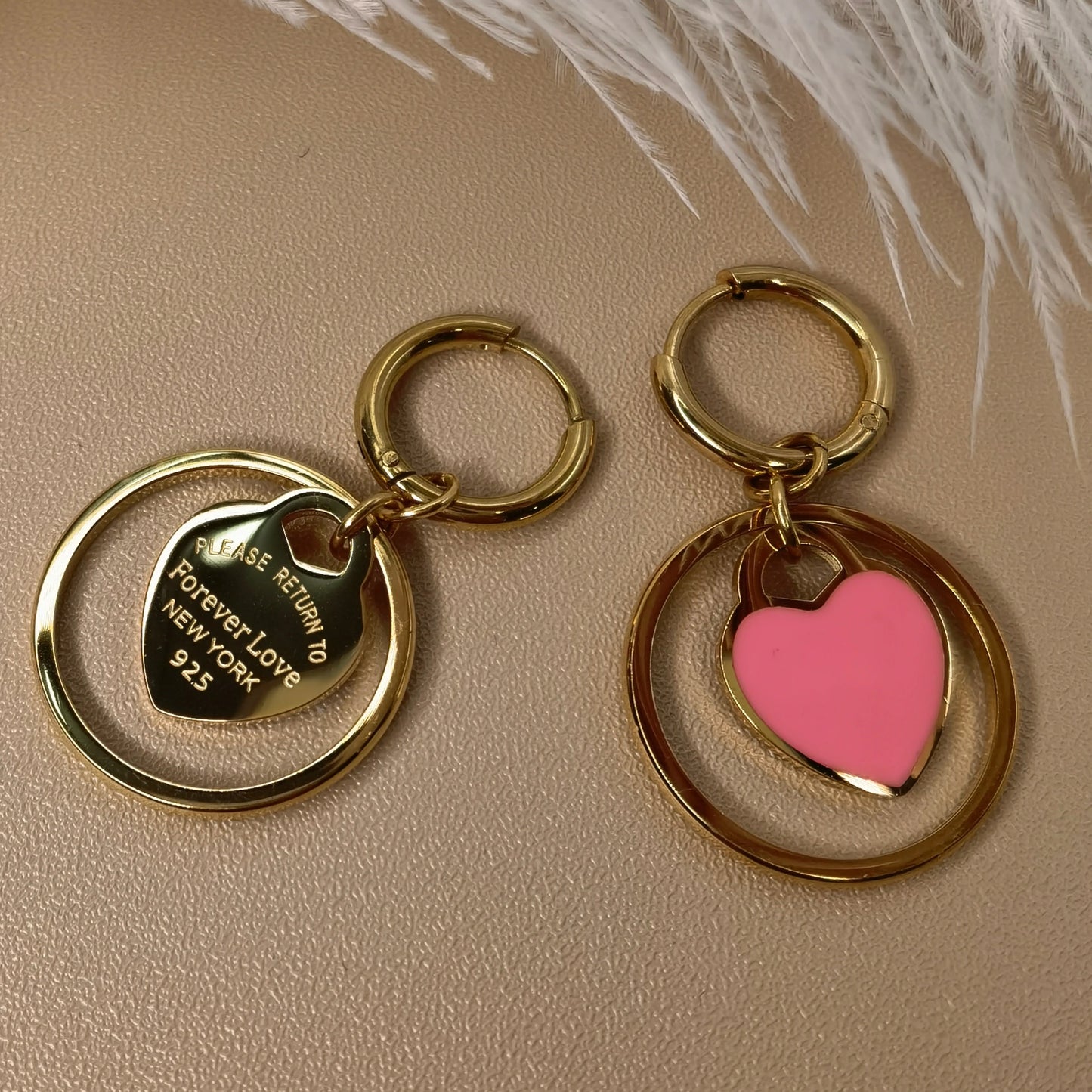 Stainless Steel Circle Heart Pendant Love Earrings Set Women's New Style Party Wedding Jewelry Wholesale