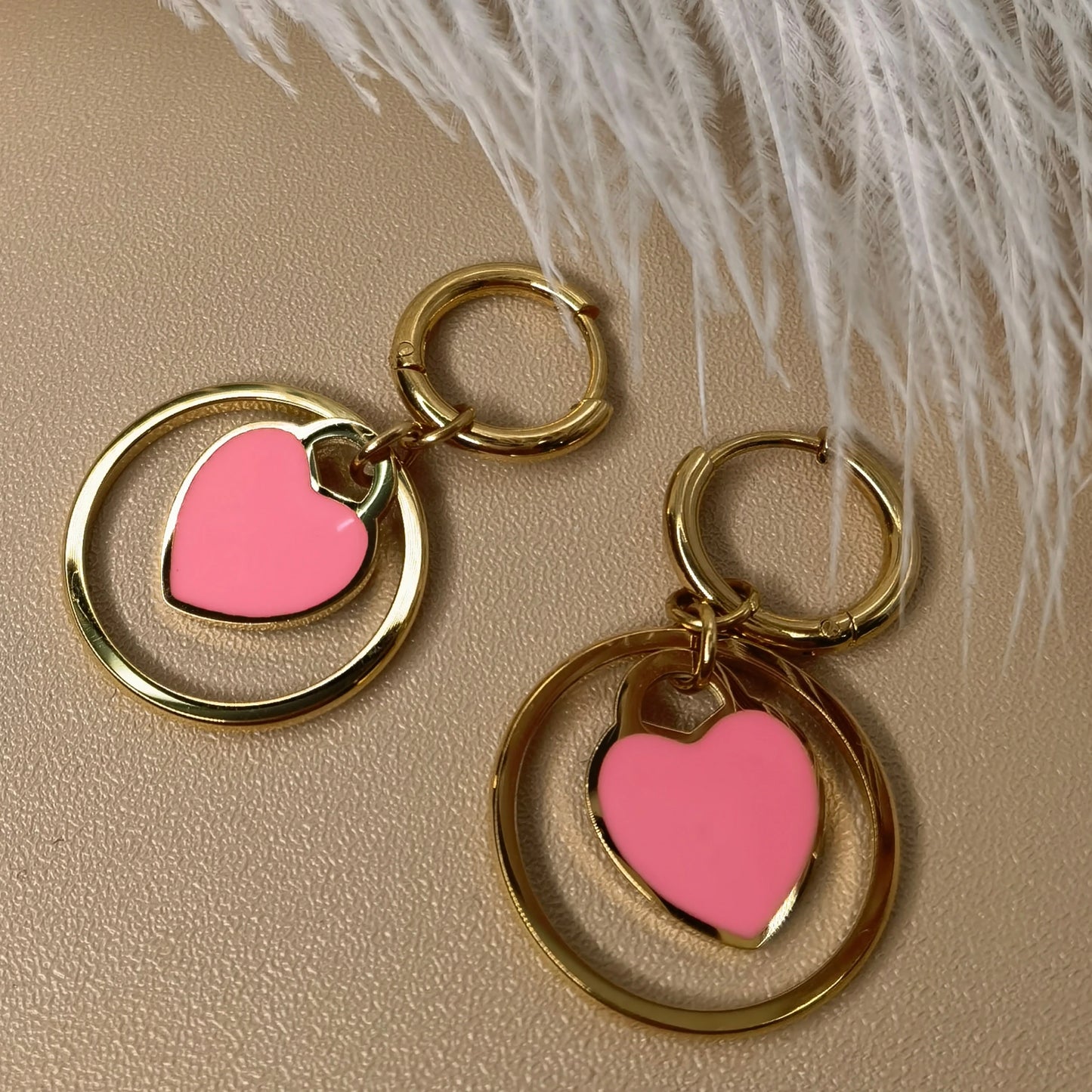 Stainless Steel Circle Heart Pendant Love Earrings Set Women's New Style Party Wedding Jewelry Wholesale