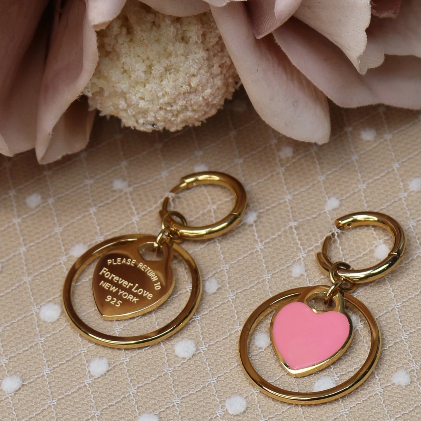 Stainless Steel Circle Heart Pendant Love Earrings Set Women's New Style Party Wedding Jewelry Wholesale