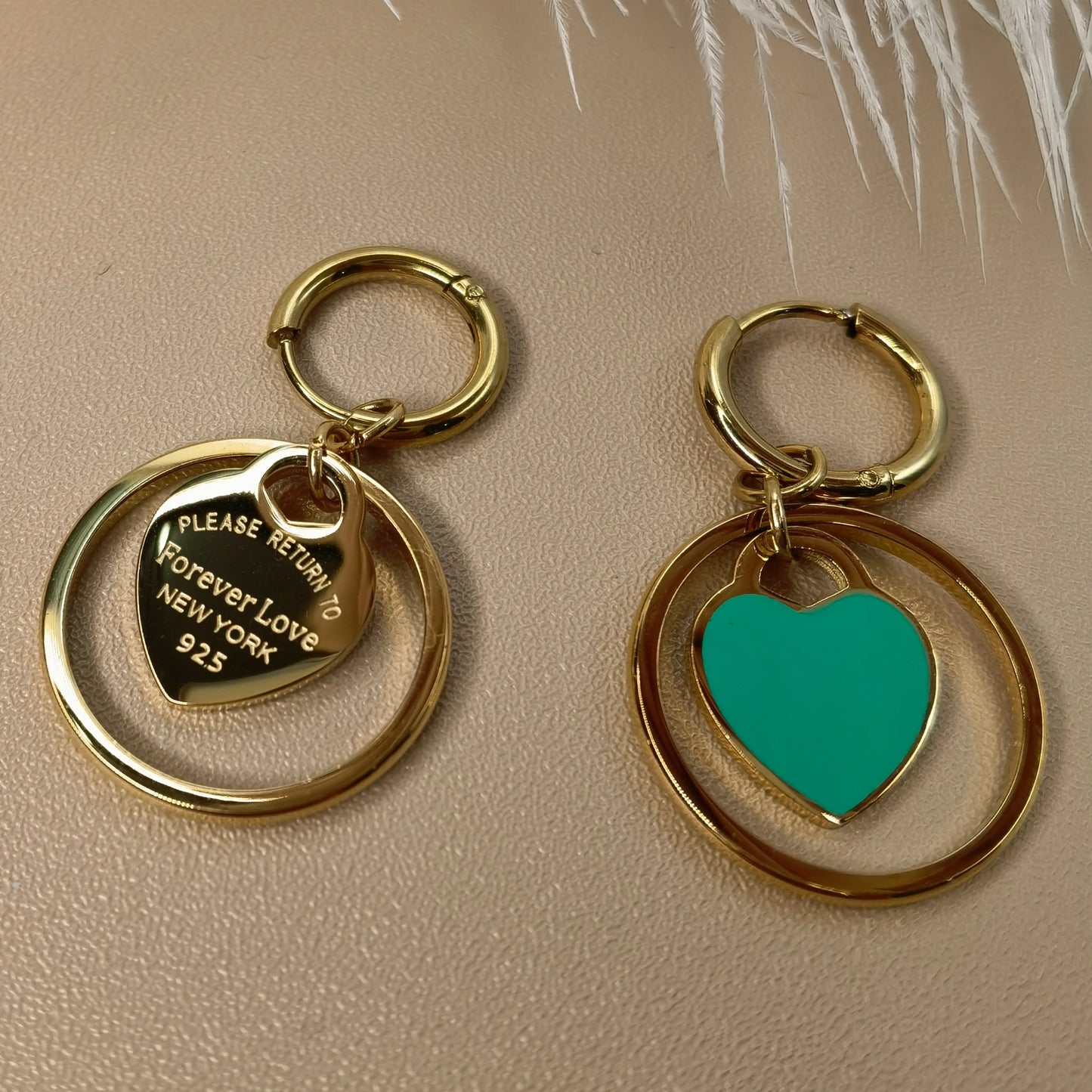 Stainless Steel Circle Heart Pendant Love Earrings Set Women's New Style Party Wedding Jewelry Wholesale