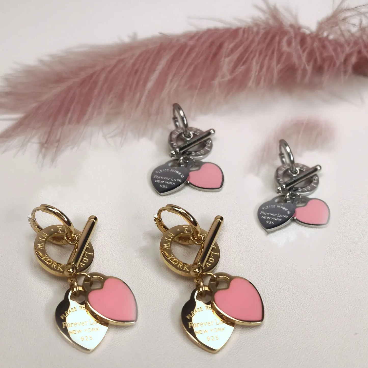 Fashion Stainless Steel Heart-Shaped Pendant Love Earrings Set for Women New Style Party Wedding Jewelry Wholesale ME-191