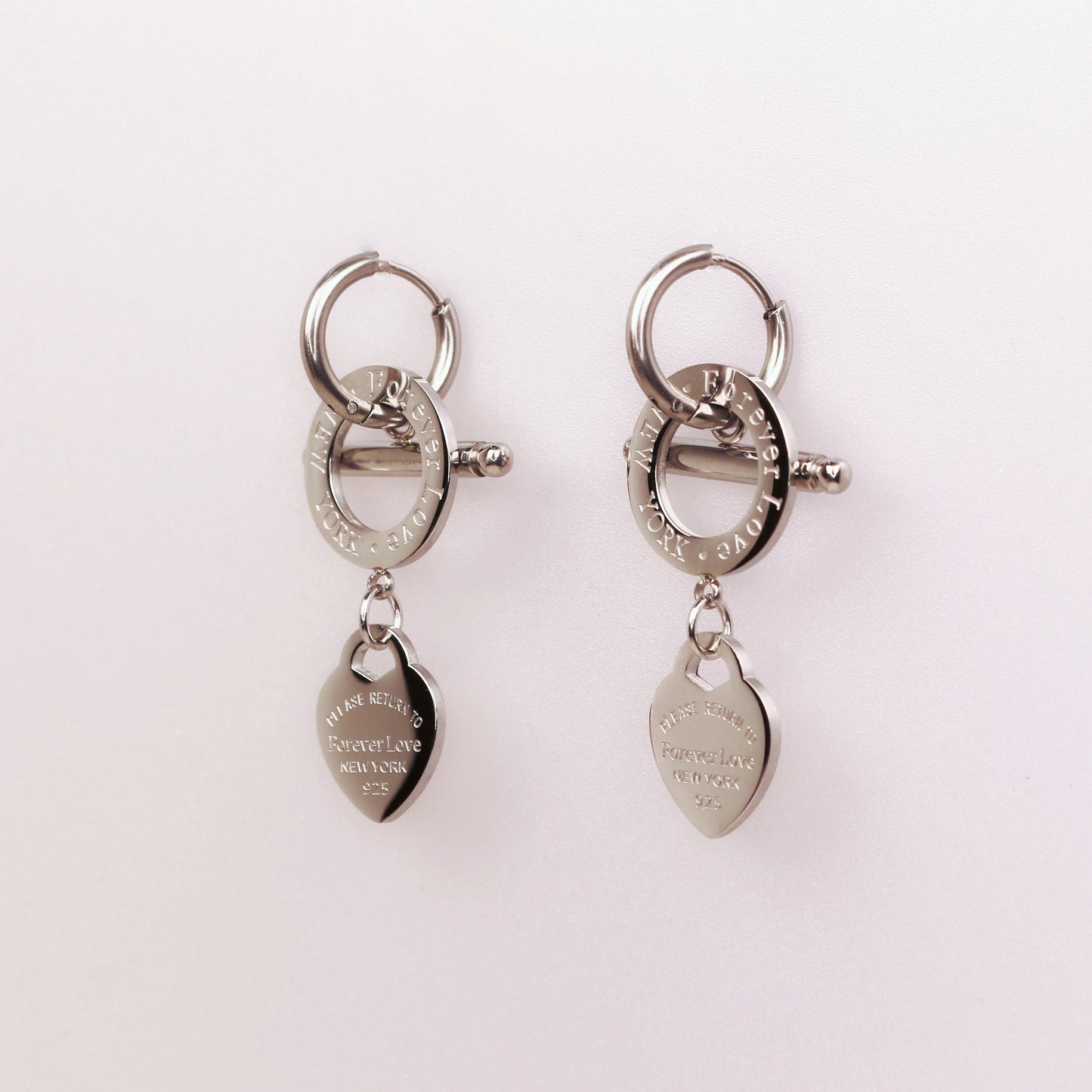 Fashion Stainless Steel Heart-Shaped Pendant Love Earrings Set for Women New Style Party Wedding Jewelry Wholesale ME-191