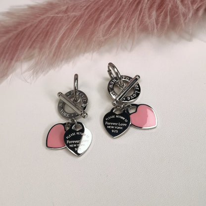 Fashion Stainless Steel Heart-Shaped Pendant Love Earrings Set for Women New Style Party Wedding Jewelry Wholesale ME-191