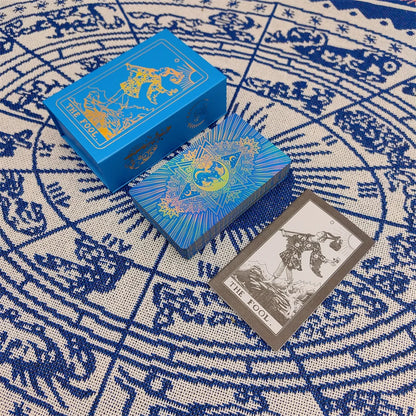 Lunar Prism Tarot – Holographic Blue Tarot Deck with Radiant Rider-Waite Imagery