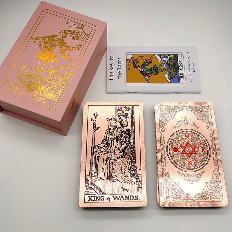 Rose Gold Tarot – Luxurious Mirror-Finish Tarot Deck with Vintage Engravings