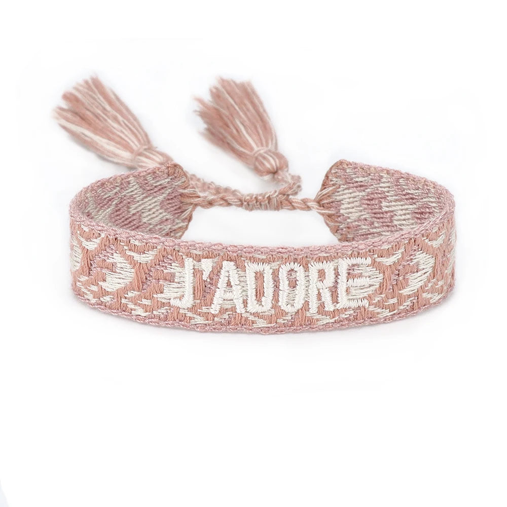 J’ADORE – Patterned Embroidered Bracelet for Bold Parisian Flair