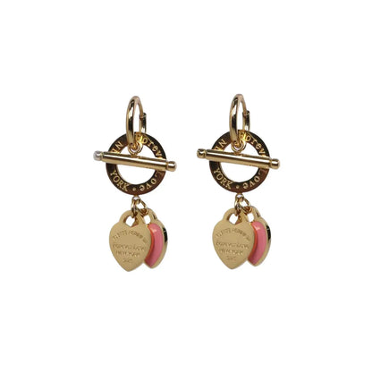 Fashion Stainless Steel Heart-Shaped Pendant Love Earrings Set for Women New Style Party Wedding Jewelry Wholesale ME-191