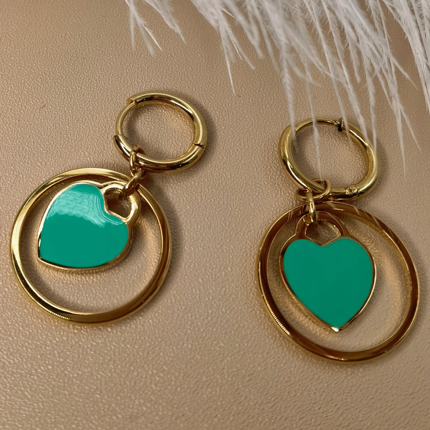 Stainless Steel Circle Heart Pendant Love Earrings Set Women's New Style Party Wedding Jewelry Wholesale