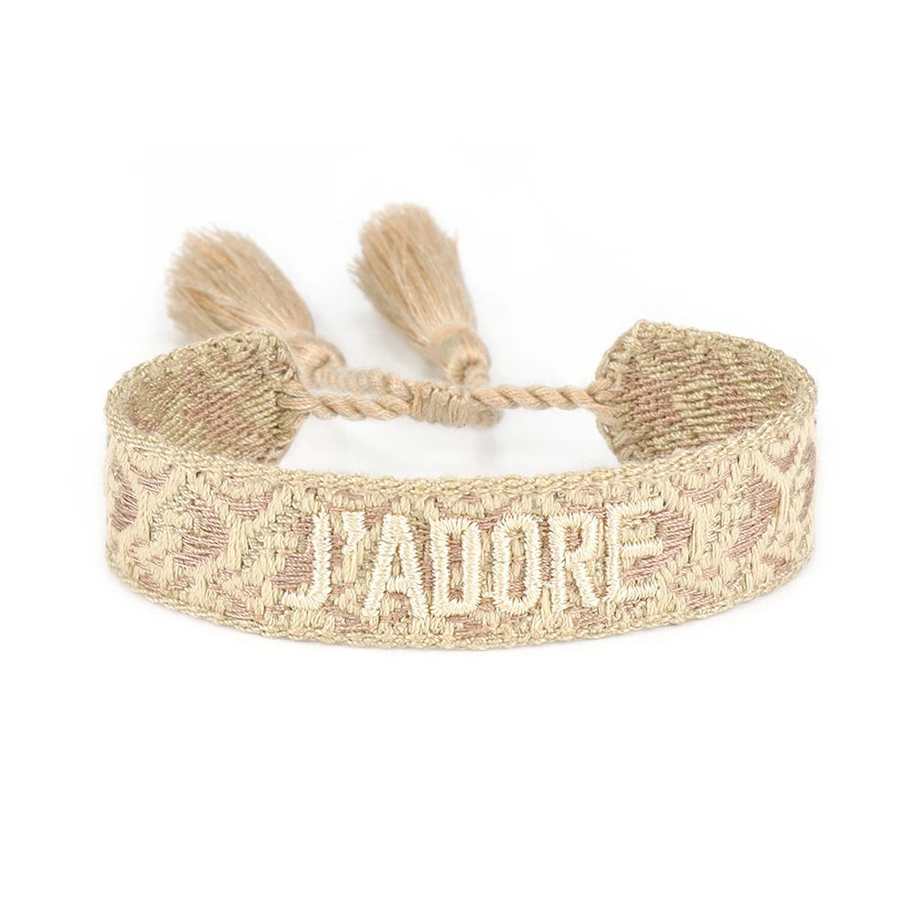 J’ADORE – Patterned Embroidered Bracelet for Bold Parisian Flair
