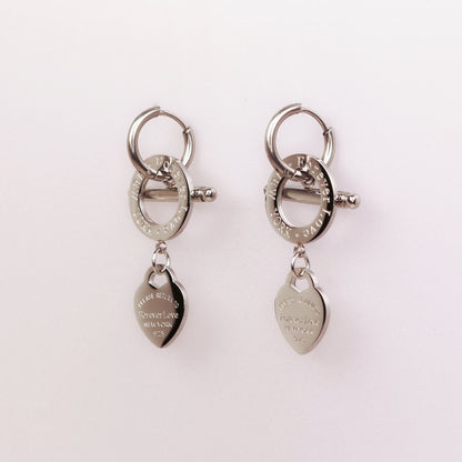 Fashion Stainless Steel Heart-Shaped Pendant Love Earrings Set for Women New Style Party Wedding Jewelry Wholesale ME-191