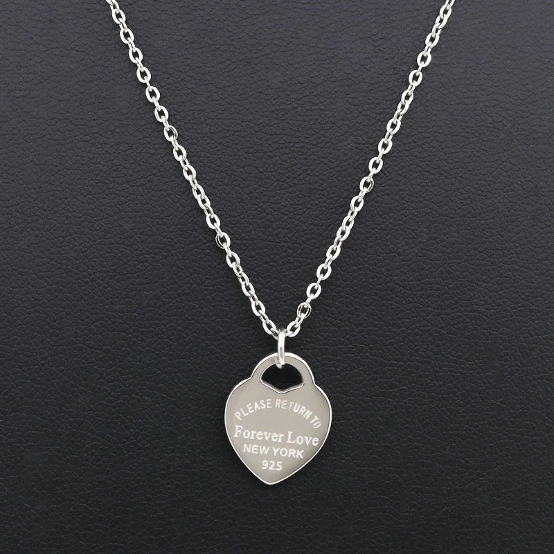 Forever Love Necklace – Single Heart Pendant in 316l Stainless Steel